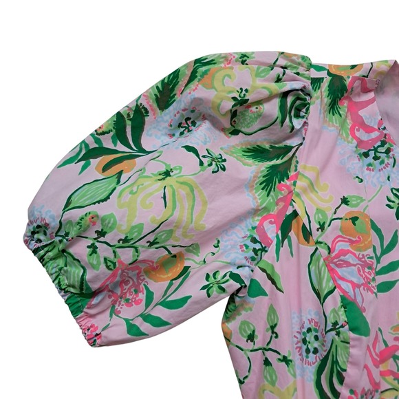 NWT Lilly Pulitzer Lyssa Cotton Midi Dress Womens 12 Pink Cut Out Tiered Pockets - Picture 12 of 16